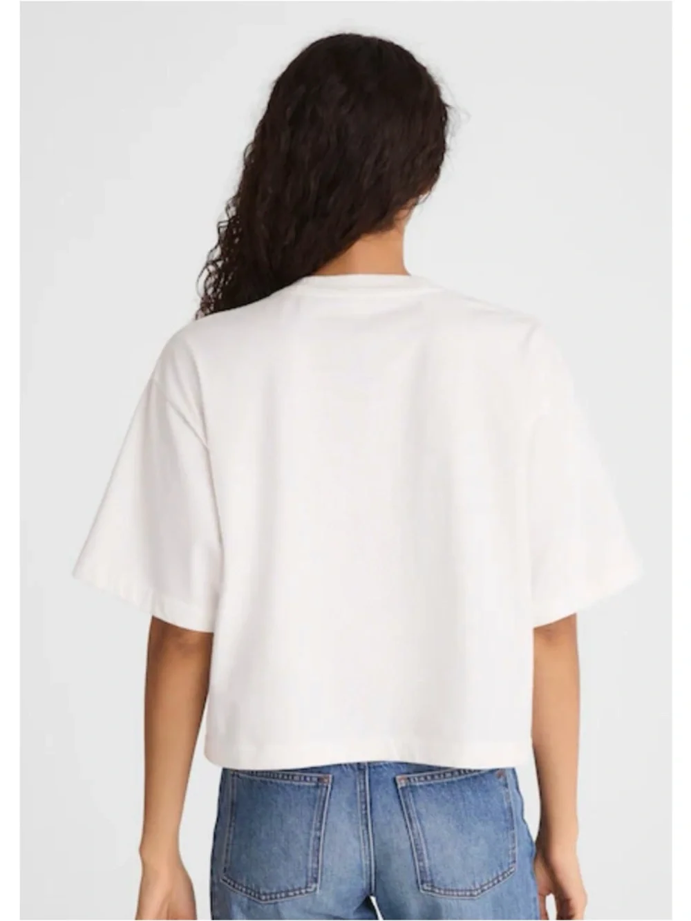 NWT Madewell The Boxy Crop Tee Short Sleeve Allday Jersey White - Picture 7 of 7